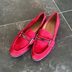 Franco Sarto red suede loafers